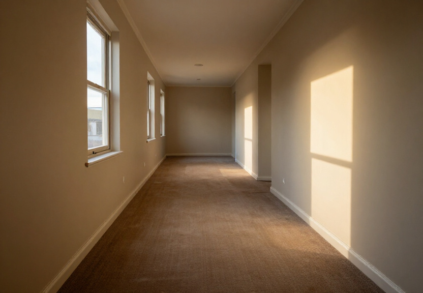 Restored living room in Baulkham Hills home after flood cleanup