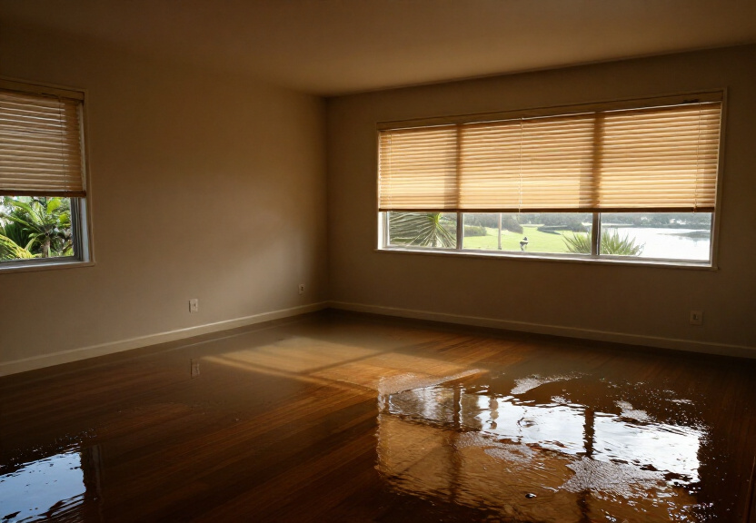 Water-damaged office in Baulkham Hills before drying
