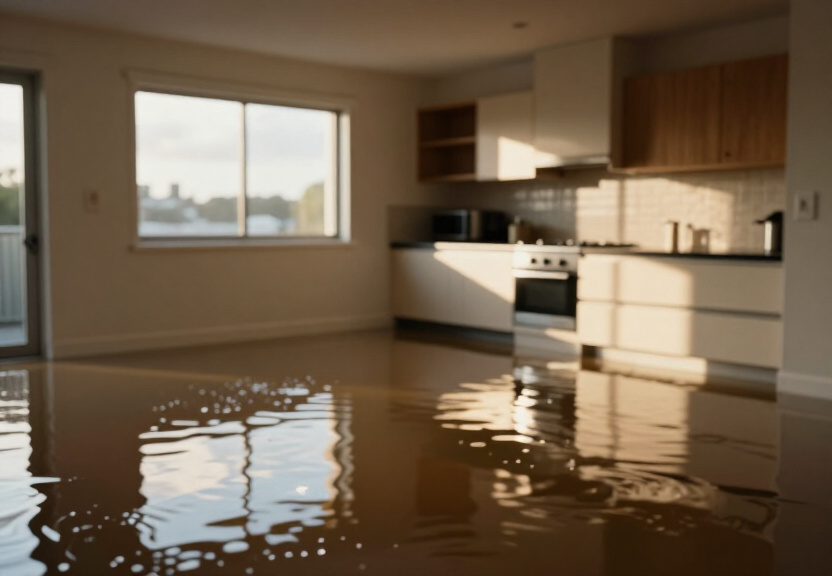 Flooded basement in Baulkham Hills home before cleanup